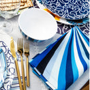 Switch Blue Starburst Chainlink Faux Linen Napkin Set of 4 2 image