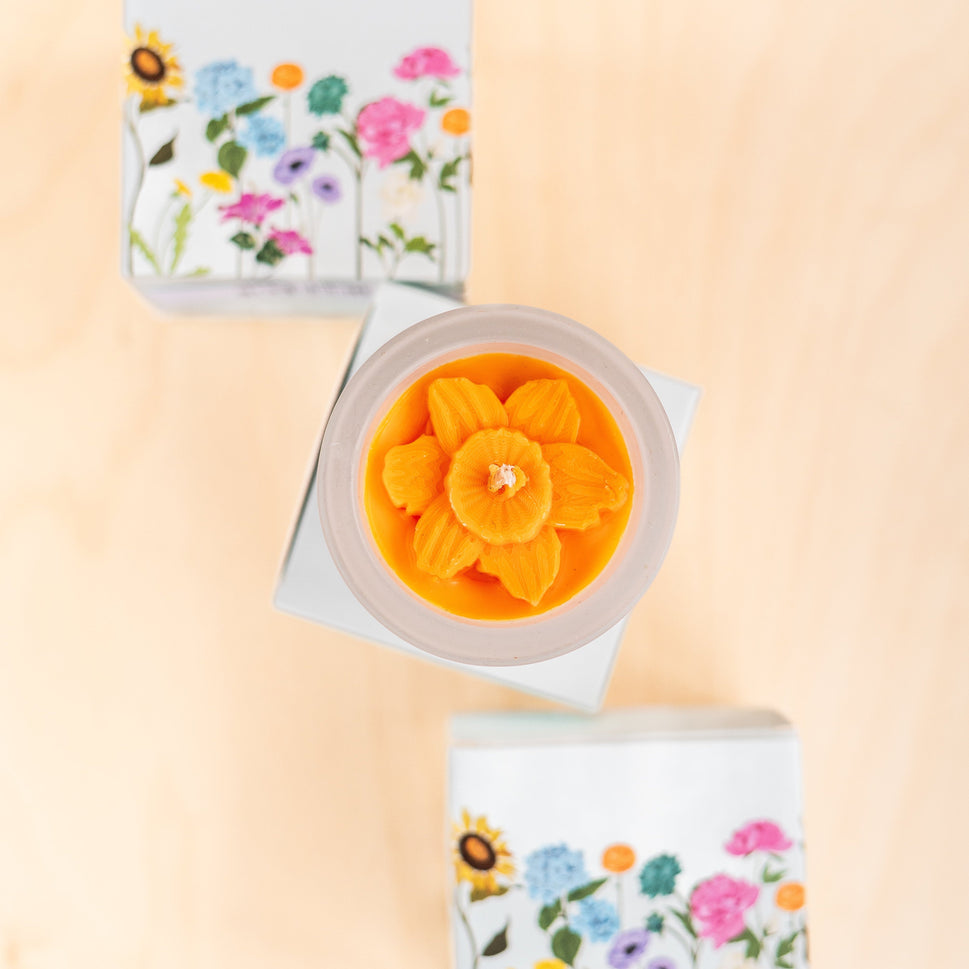 Daffodil Flower Candle