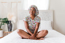 Switch Fruity Tootie - Bamboo Pajama Shorts Set, With A Matching Satin-Lined Bonnet 3 image