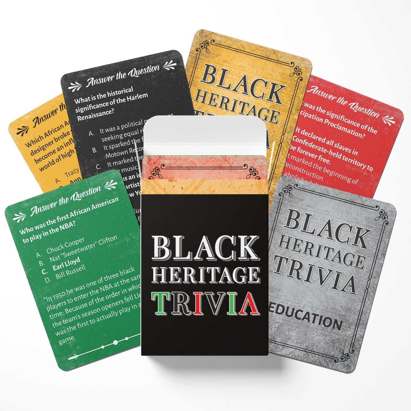 Black Heritage Trivia / Let's Talk About It Game Card Set