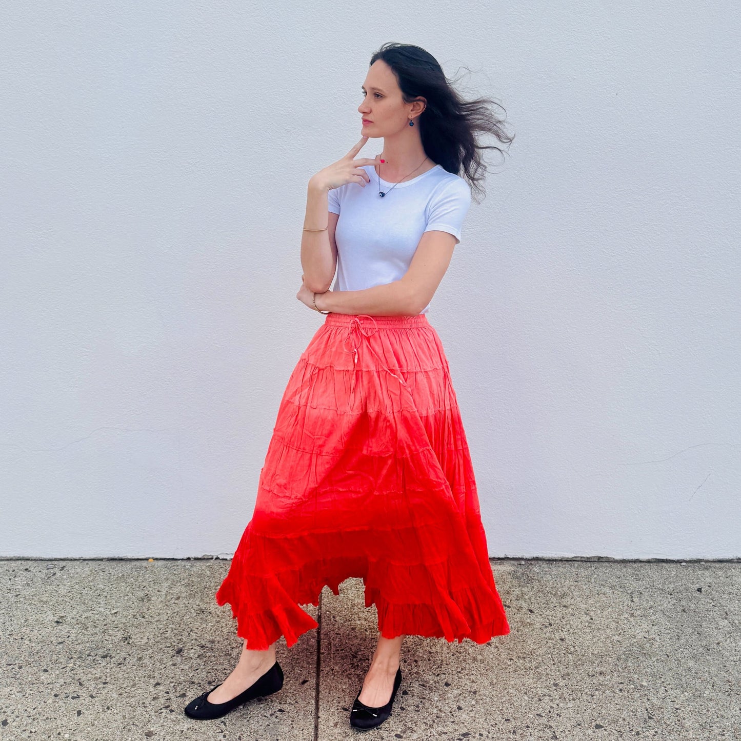 Crinkle Swing Skirt