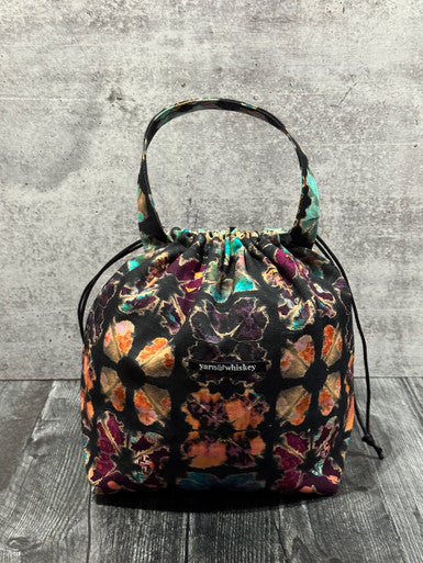 Inky Florals Deluxe Crafters Satchel | Project Bag for Knitting & Crochet