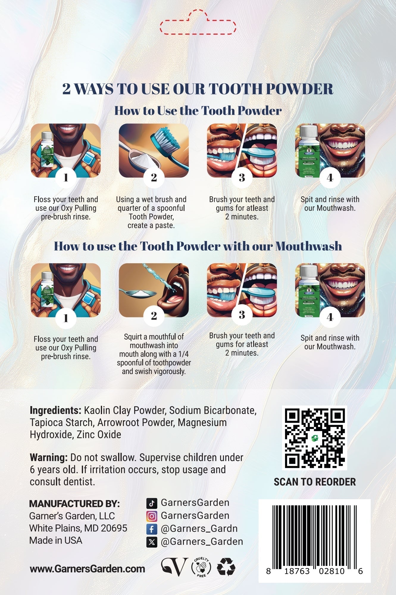 Mother of Pearl Tooth Powder | Fluoride Free | 100% Natural