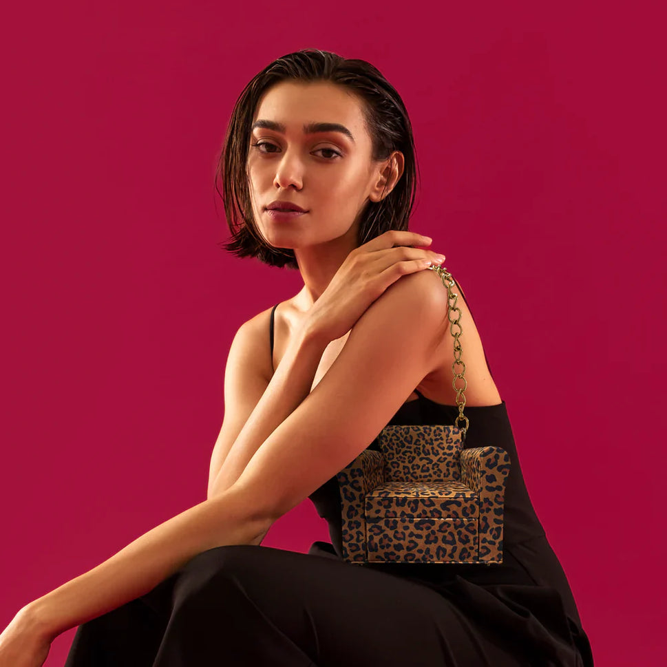 Leopard' Sofa Chair Purse