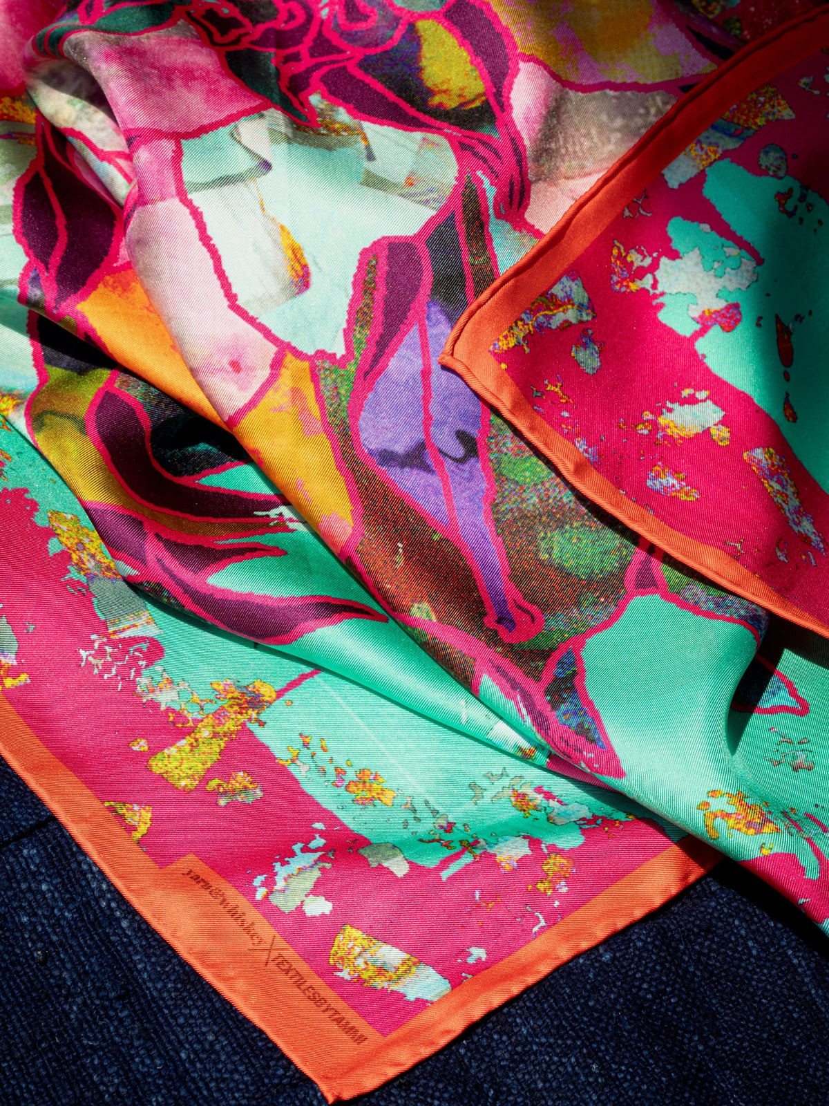 Big Dahlia Energy Silk Twill Scarf | Double-Sided 34 inch