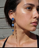 Switch Denim Stainless Steel Round Post and Ball Dangle Earrings - Gold 2 image