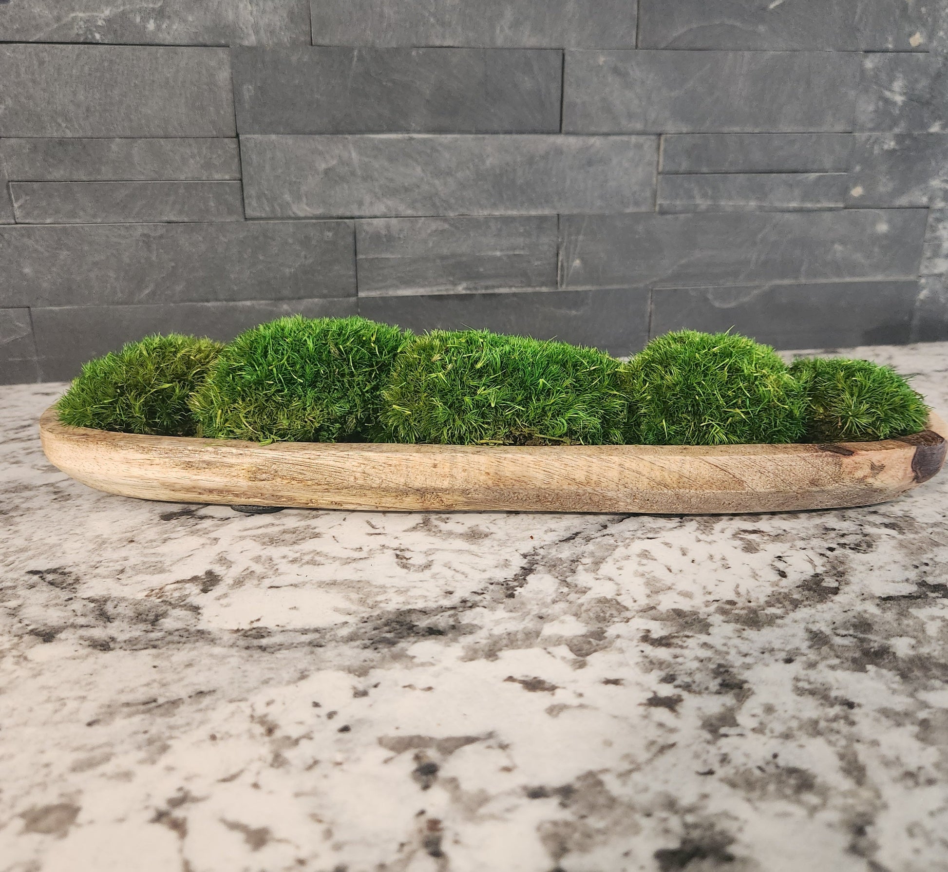 Contemporary Preserved Moss Decorative Bowl