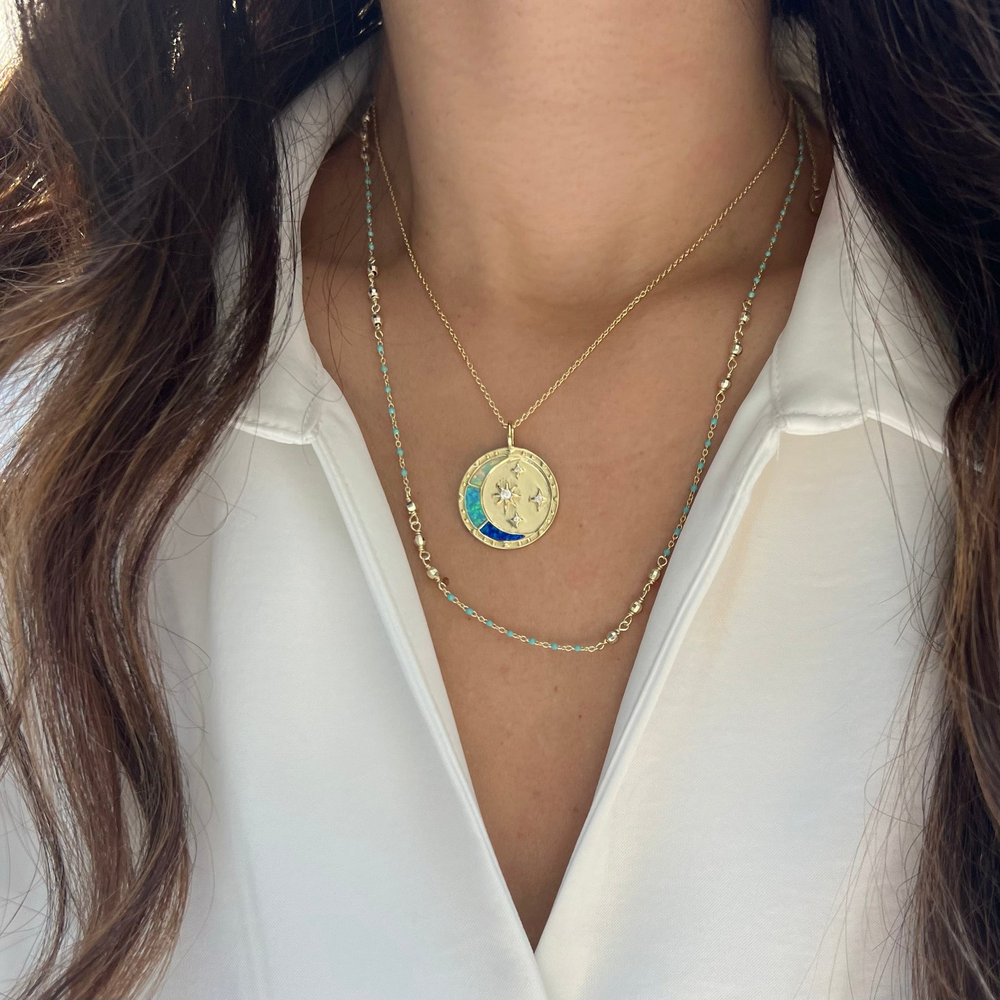 Opal Medallion Necklace | Moon Dream, Rainbow Hope, Shooting Star