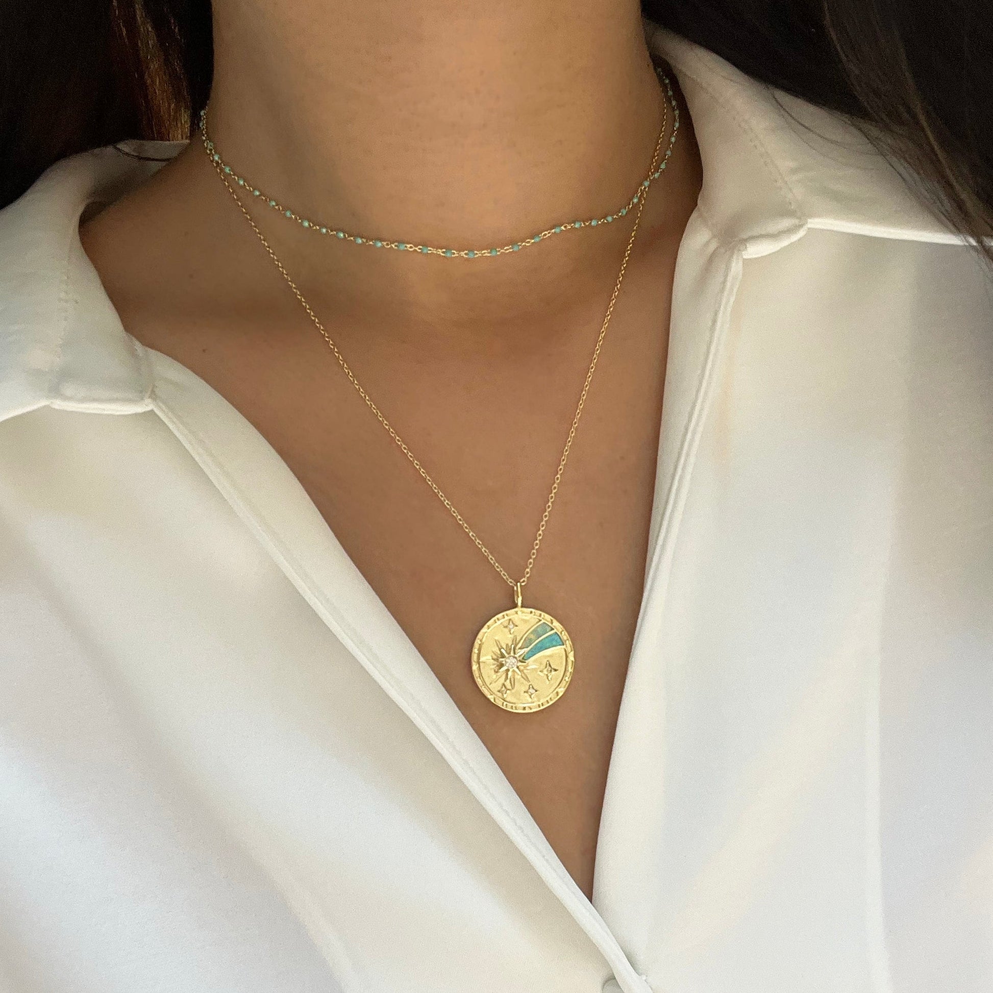 Opal Medallion Necklace | Moon Dream, Rainbow Hope, Shooting Star