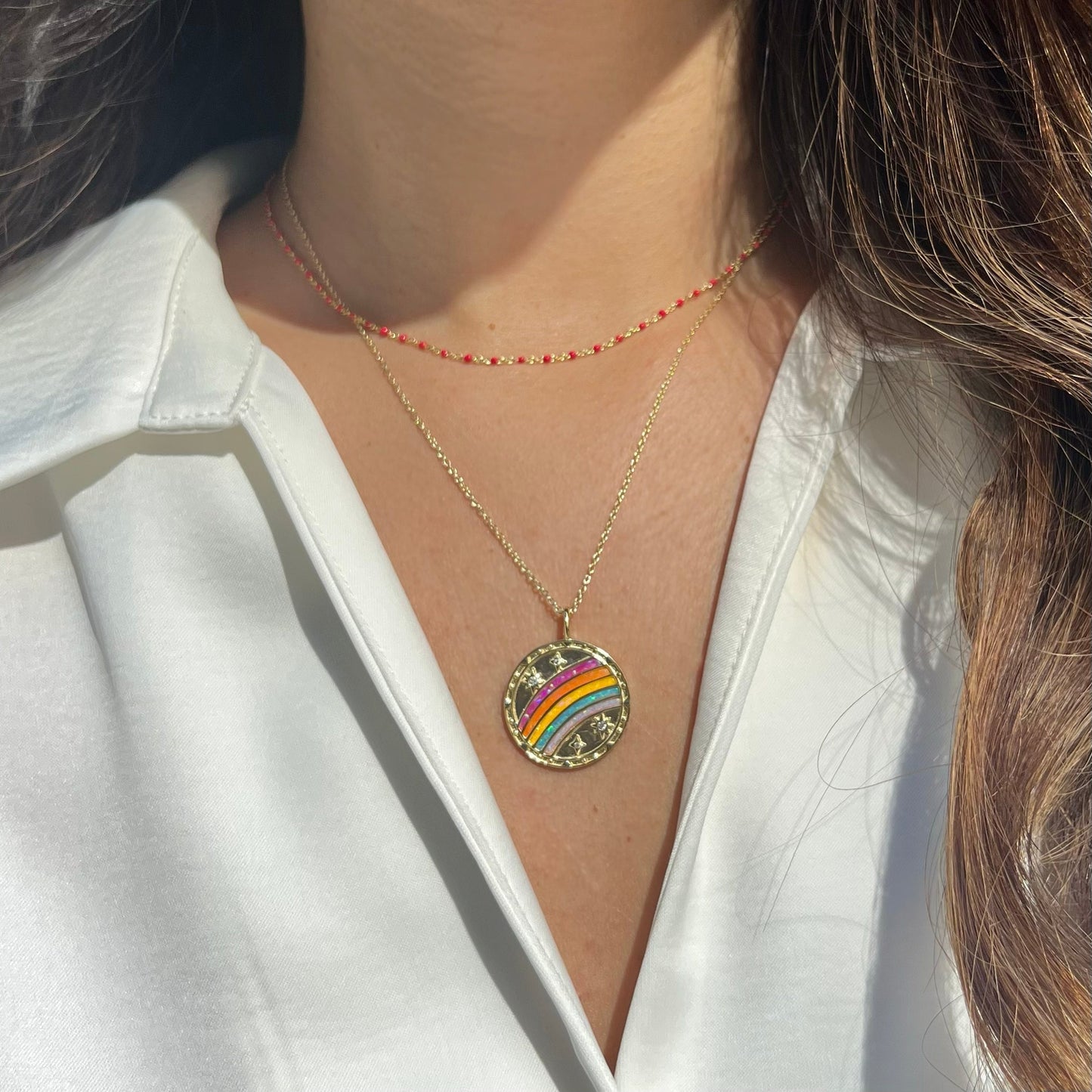 Opal Medallion Necklace | Moon Dream, Rainbow Hope, Shooting Star