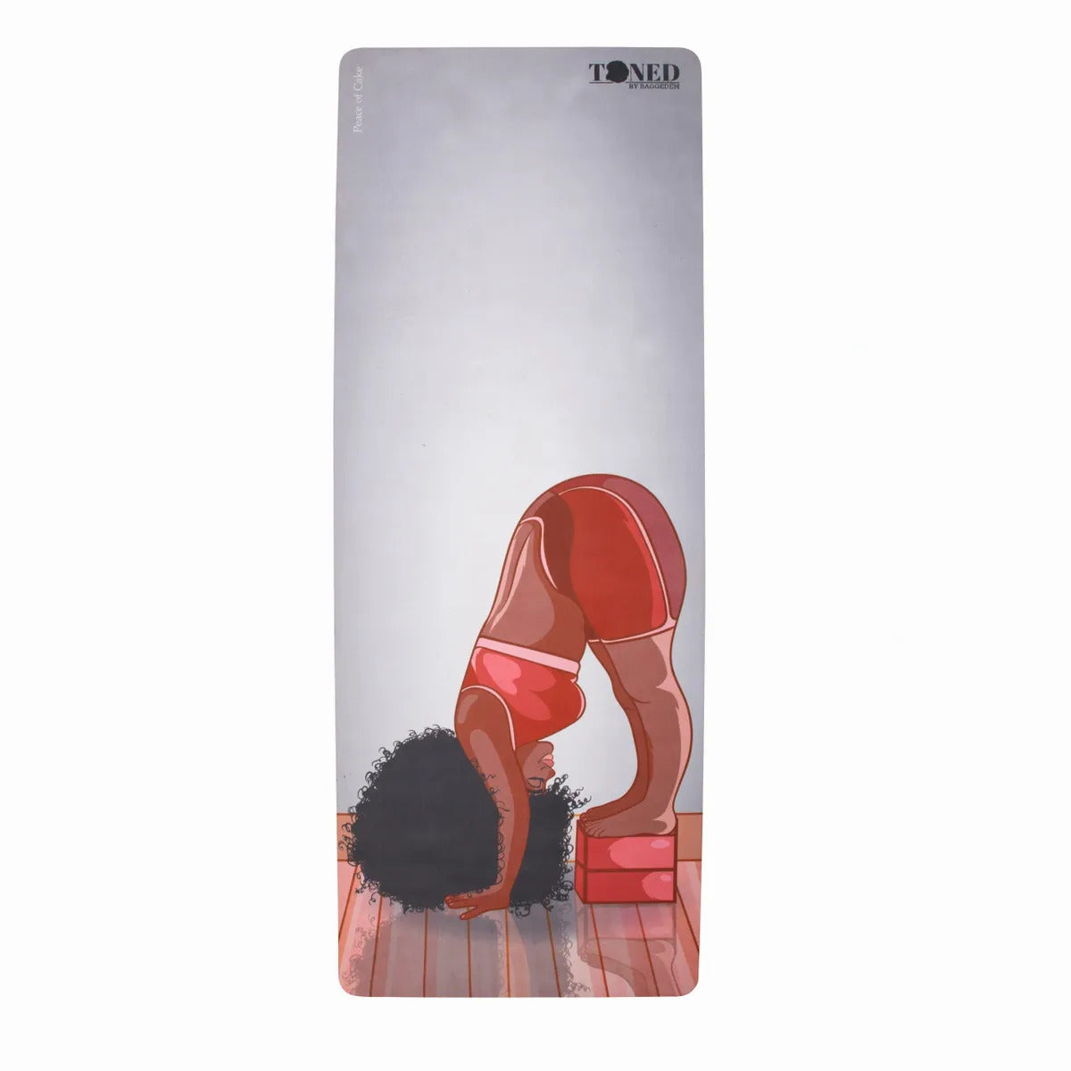 Custom made yoga mat design of woman in yoga pose