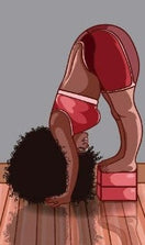 Switch Custom made yoga mat design of woman in yoga pose 2 image